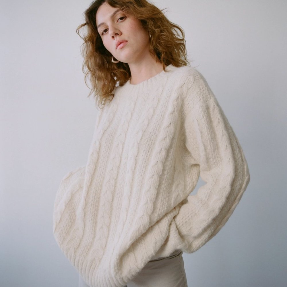 Ozma IMOGENE SWEATER, ECO-CLOUD ALPACA COTTON, CREAM